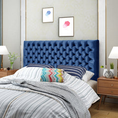 Tufted Upholstered Queen Size Bed Headboard in Modern Button Design, Adjustable Solid Wood Head Board, Solid Wood Head Board with Durable Metal Legs in Bedroom