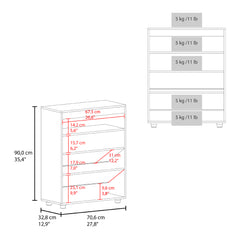 Moab Shoe Rack, Living Room, White/Macadamia