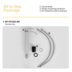 Bothwa Home CUPC Certified 6" Lark Single Handle Bathroom Sink Faucet (Brushed Nickel Finish)