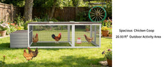 Large Chicken Coop with Run, 20.93 Sq Ft Outdoor Poultry Cage, Weatherproof Asphalt Roof, Wooden Hen House with Nesting Box & Secure Lock for Backyard Use