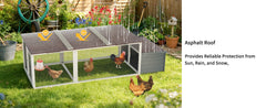 Large Chicken Coop with Run, 20.93 Sq Ft Outdoor Poultry Cage, Weatherproof Asphalt Roof, Wooden Hen House with Nesting Box & Secure Lock for Backyard Use