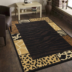 Tribes GC_YLS4013 Black 5 ft. 3 in. x 7 ft. 3 in. Animal Print Area Rug