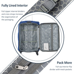 Softside Luggage Expandable 3 Piece Set Suitcase Upright Spinner Softshell Lightweight Luggage Travel Set-22/26/30 inches