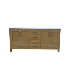 72" Bathroom Vanity with double basins Sink & Faucet Hole, Bathroom Storage Vanity Sink Cabinet with 4 Doors & 6 Drawers in Oak