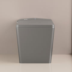 Square Smart Toilet with Built-in Tank for Bathroom, Remote Control, Tankless Bidet Toilet with Foot Touching Lid Opening, Auto Flush, Heated Seat, LED Digital Display, User Memory, Matte Grey