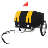 Heavy-Duty Bike Cargo Trailer with Removable Waterproof Cover – 88 lbs Capacity, 16" All-Terrain Wheels & Foldable Design for Camping, Groceries, yellow black