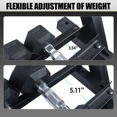 3-Tier Dumbbell Rack Stand: Holds 5-50lb weights with a 1100 lb max capacity. Designed specifically for dumbbell storage.
