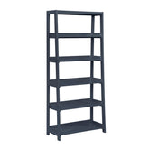Modern Traditional Bookcase 5-Shelves Sleek Blue Finish Wooden Furniture 1pc Display Rack
