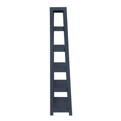 Modern Traditional Bookcase 5-Shelves Sleek Blue Finish Wooden Furniture 1pc Display Rack