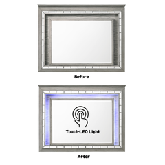 Antares Light Gray Oak Finish Mirror W/Led