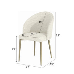 Cora White Fabric Side Chair (Set of 2)