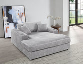 Hilde Light Gray Corduroy Chaise w/2 Pillows