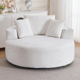 Round Accent Chair, 360 Swivel Chenille Barrel Chair, Fluffy Modern Sleeper for Living Room, Bedroom, Reading Room and Lounge