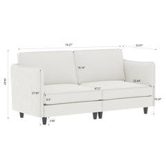 74.27'' Loveseat Sofa, 2 Seater Comfy Couch,Mid Century Modern Designed for Small Spaces, Apartment, Bedroom, Dorm, Office