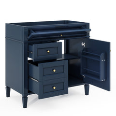 36'' Bathroom Vanity without Top Sink, Modern Bathroom Storage Cabinet with 2 Drawers and a Tip-out Drawer, Solid Wood Frame (NOT INCLUDE BASIN SINK; REPLACE WF315154AAC)