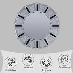 Noralie Mirrored, Faux Diamonds Accent Mirror (Assembled)