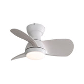 23 Inch Indoor Ceiling Fan With 3 ABS Blades Remote Control Reversible DC Motor White With 18W Led Light
