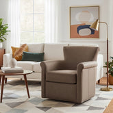 Westly Faux Leather Swivel Accent Chair - Espresso