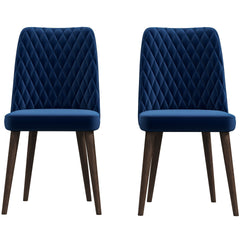 Best selling Katie Mid-Century Modern Velvet Dining Chair (Set Of 2)- Blue, Solid Wood, 20x18x36 Inches Table Chairs for Living Room Bedroom Outdoor Lounge