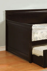 Traditional Style Daybed With Twin Trundle English Style Platform Bed Slat Kit Included Espresso Finish