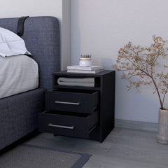 Wenge 2-Drawer Nightstand