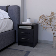 Wenge 2-Drawer Nightstand