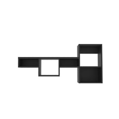 Wenge Wall-Mounted Shelf Unit with 5 Shelf