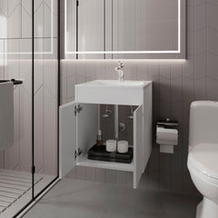 White Bathroom Vanity with two Doors