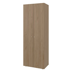 Natural Oak 2-Door Tall Wardrobe Cabinet with 4 Shelf and Vertical Storage