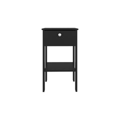 Wenge 1-Drawer Nightstand with Open Shelf