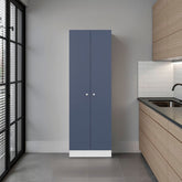 Kronos White and Kronos Blue Multi-Purpose Cupboard with Five Shelf