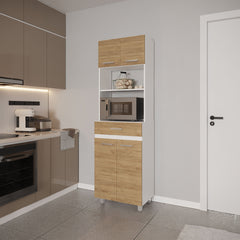 White 4-Door 1-Drawer Kitchen Storage Cabinet