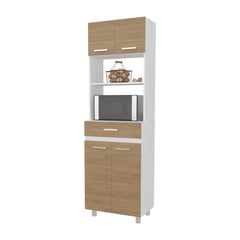 White 4-Door 1-Drawer Kitchen Storage Cabinet