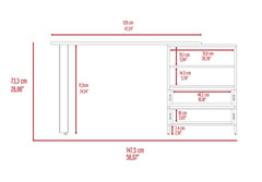 Light Gray 2-Drawer 2-Shelf Writing Desk