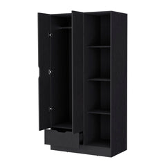 2-Door Armoire with Open Compartment Wenge
