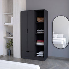 2-Door Armoire with Open Compartment Wenge