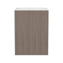 White Oak 2-Shelf Compact Vanity Cabinet with Single Door