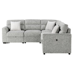 Emiliano Nickel Sectional with 3 Pillows