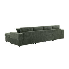 Corduroy Upholstered Symmetrical Modular Sectional