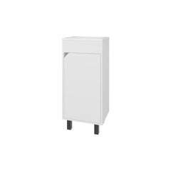 White Bathroom Vanity with Integrated Sink