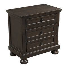 Transitional Design Nightstand Grayish Brown Finish Two Dovetail Drawers Bun Feet Wooden Furniture