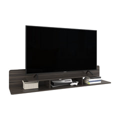 Eudora TV Stand 11.7" H, 3 Shelves, Dark Brown - Living Room