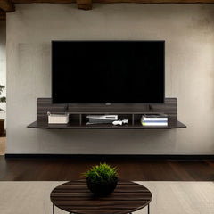 Eudora TV Stand 11.7" H, 3 Shelves, Dark Brown - Living Room