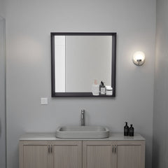 Plains Medicine Cabinet 23.6" H, 1 Shelf, 1 Mirror, Black Wengue - Bathroom