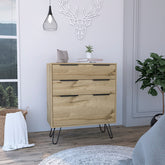 Praga Dresser, Three Drawers, Superior Top, Hairpin Legs