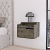 Florence Floating Nightstand with Drawer and Dual-Shelf Display