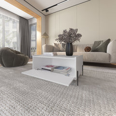 Glendale Coffee Table with Flip-Down Door in Melamine, White