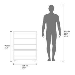 FM FURNITURE North Fork Shoe Rack, Pneumatic Lift-Up Compartment, Dual Doors, White and Natural Oak