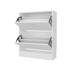 Ozzy Shoe Cabinet, 2 Tilt-Out Doors, Slim Design, Internal Supports, Modern Style, White