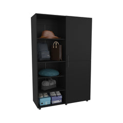 FM FURNITURE Ollie 2-Door Wardrobe with Open Storage,Wengue